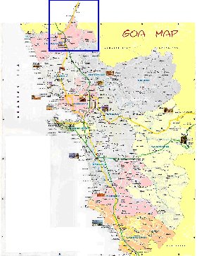 Administrativa mapa de Goa em ingles