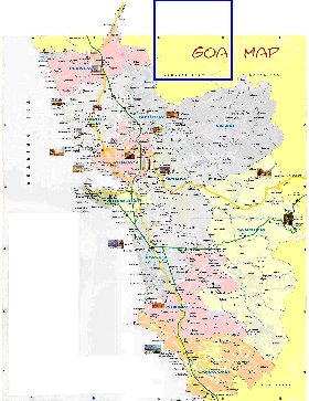 Administrativa mapa de Goa em ingles