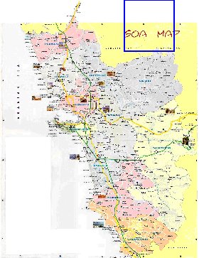 Administrativa mapa de Goa em ingles