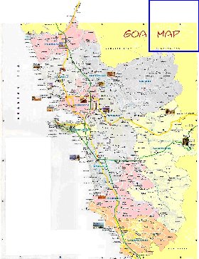 Administratives carte de Goa en anglais