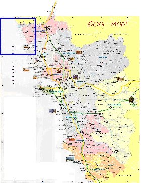 Administrativa mapa de Goa em ingles