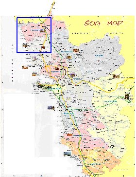 Administrativa mapa de Goa em ingles