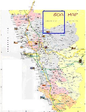 Administratives carte de Goa en anglais