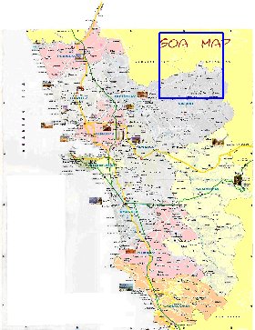 Administrativa mapa de Goa em ingles