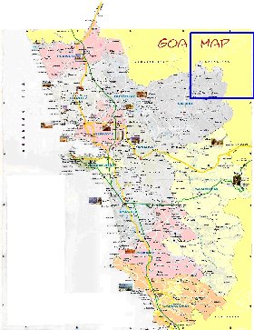 Administrativa mapa de Goa em ingles