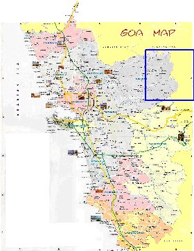 Administratives carte de Goa en anglais