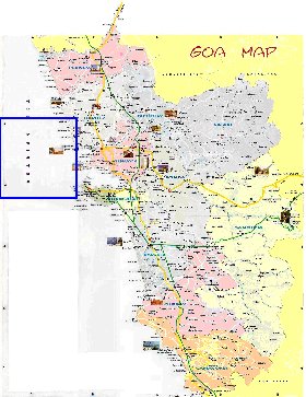 Administrativa mapa de Goa em ingles