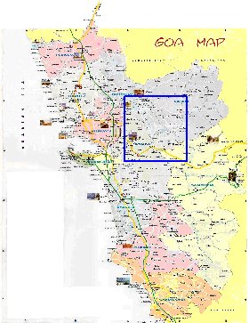 Administratives carte de Goa en anglais