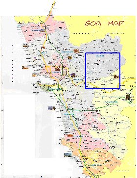 Administrativa mapa de Goa em ingles