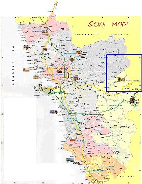 Administrativa mapa de Goa em ingles