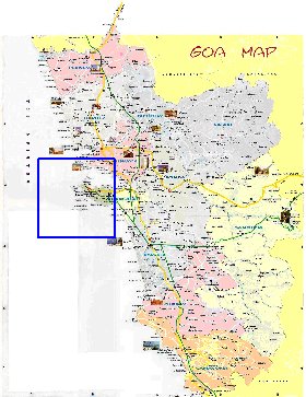 Administrativa mapa de Goa em ingles