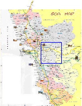 Administratives carte de Goa en anglais