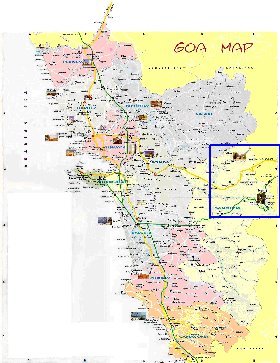 Administrativa mapa de Goa em ingles