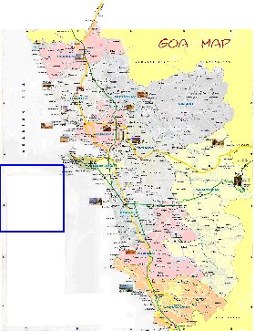 Administrativa mapa de Goa em ingles