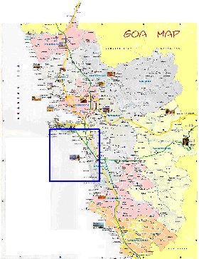 Administrativa mapa de Goa em ingles