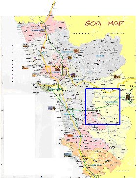 Administratives carte de Goa en anglais