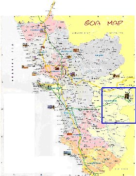 Administratives carte de Goa en anglais