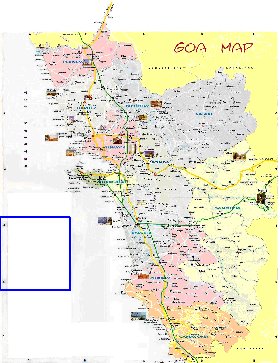 Administrativa mapa de Goa em ingles