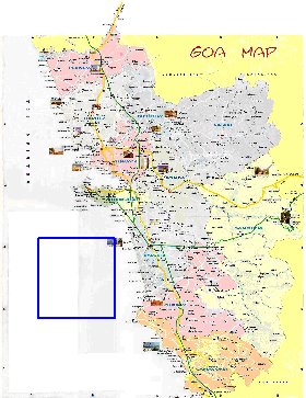 Administrativa mapa de Goa em ingles