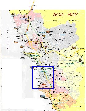 Administratives carte de Goa en anglais