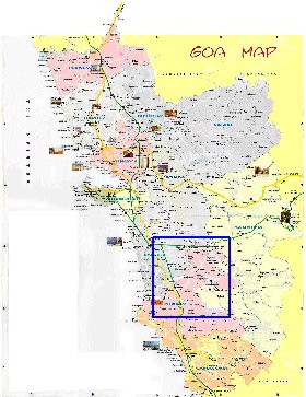 Administrativa mapa de Goa em ingles