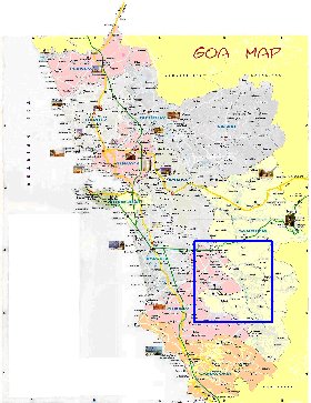 Administratives carte de Goa en anglais