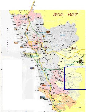 Administratives carte de Goa en anglais