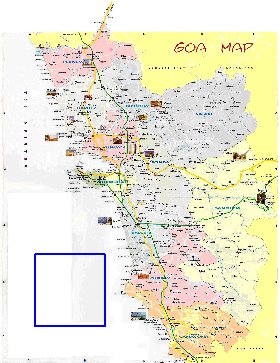 Administrativa mapa de Goa em ingles