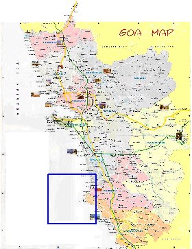 Administratives carte de Goa en anglais