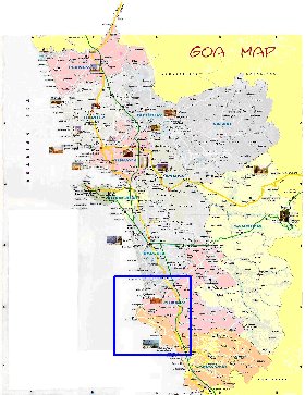 Administrativa mapa de Goa em ingles