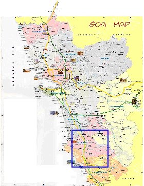 Administratives carte de Goa en anglais