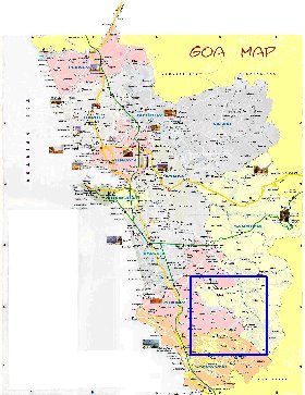 Administratives carte de Goa en anglais