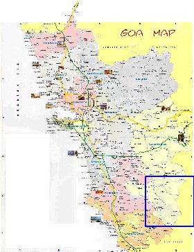 Administratives carte de Goa en anglais