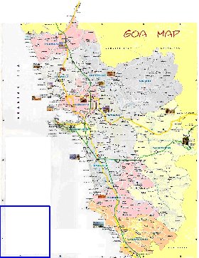 Administrativa mapa de Goa em ingles