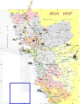 Administrativa mapa de Goa em ingles