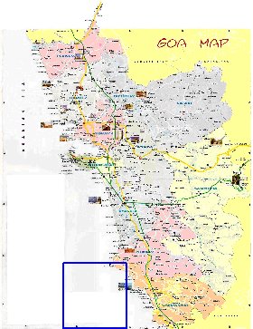 Administrativa mapa de Goa em ingles