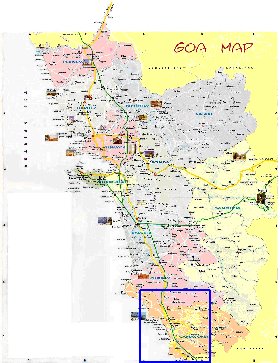 Administratives carte de Goa en anglais