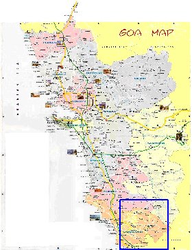 Administratives carte de Goa en anglais