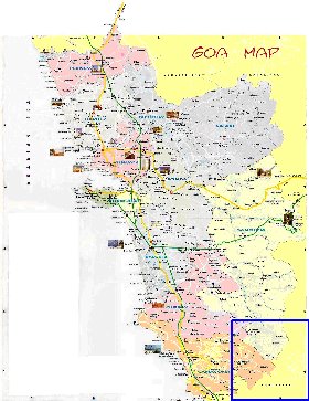 Administratives carte de Goa en anglais