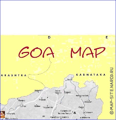 Administrativa mapa de Goa em ingles