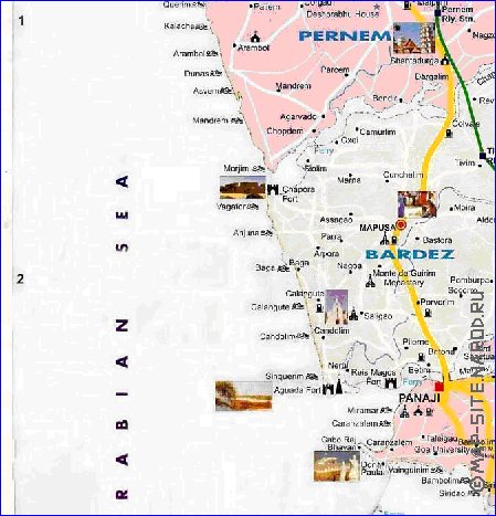 Administratives carte de Goa en anglais