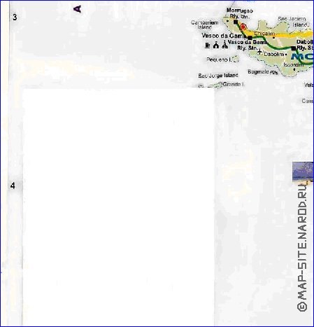 Administrativa mapa de Goa em ingles