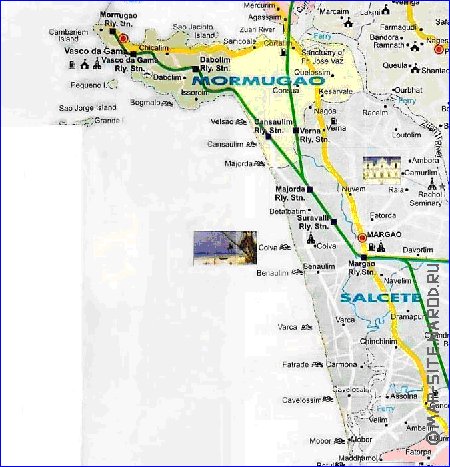 Administrativa mapa de Goa em ingles