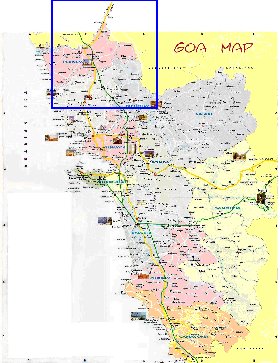 Administrativa mapa de Goa em ingles