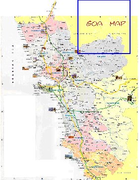 Administrativa mapa de Goa em ingles