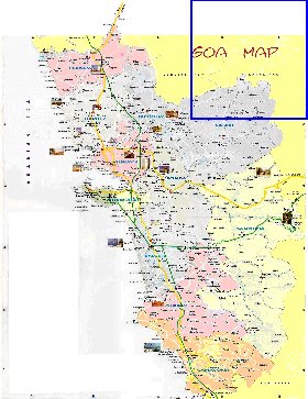 Administrativa mapa de Goa em ingles