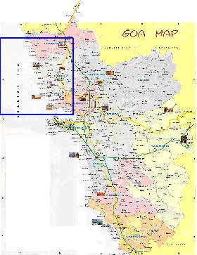 Administratives carte de Goa en anglais