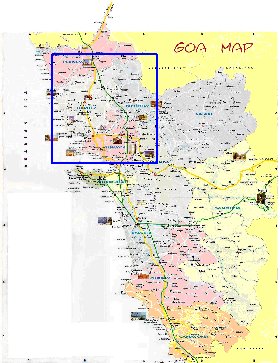 Administratives carte de Goa en anglais