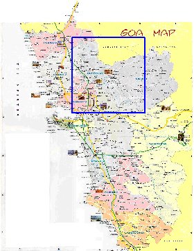 Administratives carte de Goa en anglais