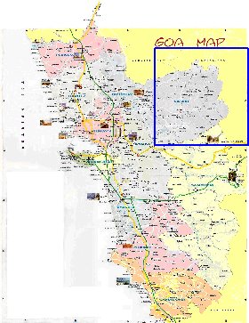 Administratives carte de Goa en anglais